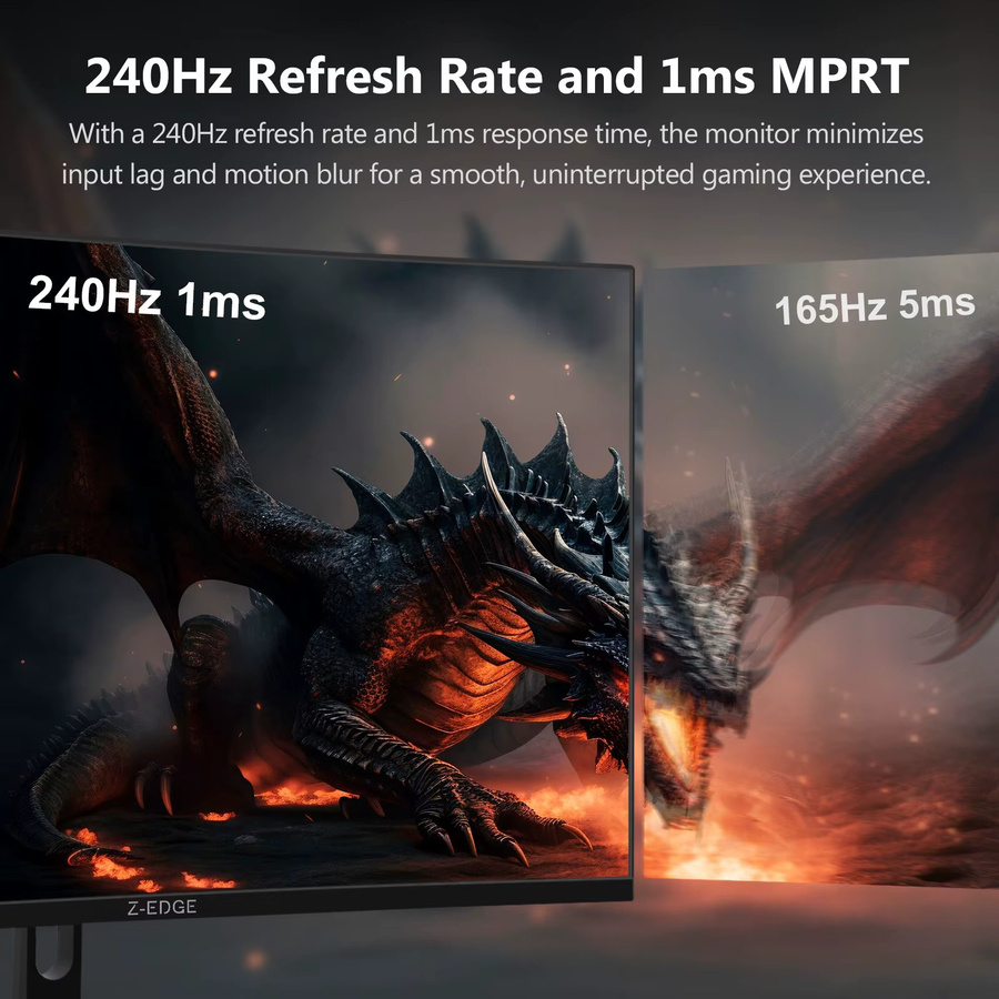 Z-EDGE 32 Zoll Curved Gaming Monitor Full HD, 240Hz, VA-Panel, 1ms MPRT, FreeSync, HDR10, Schwarz - Bild 3