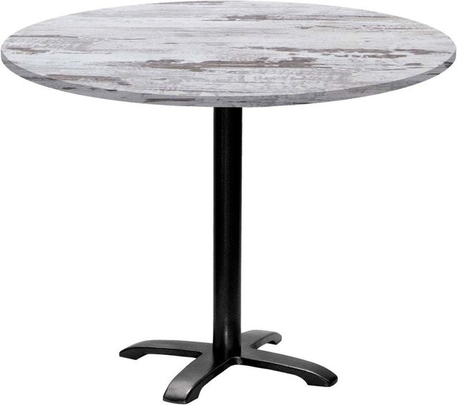 RestooTab Tisch Bazila rund, Eiche weiß und Schwarz, H: 74 cm, Ø: 110 cm - Bild 1