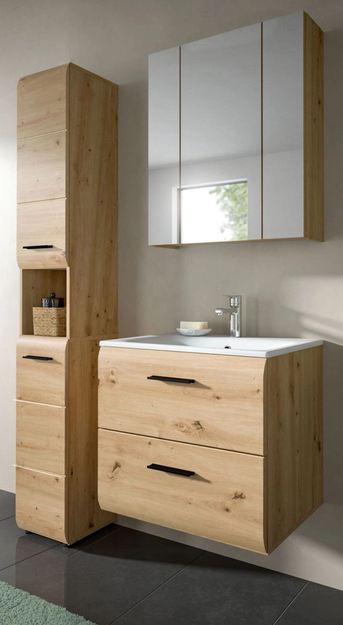 Badmöbel Set Cover von Inn.Furn in Eiche Matt, 3-teilig, Breite: 105 cm - Bild 1