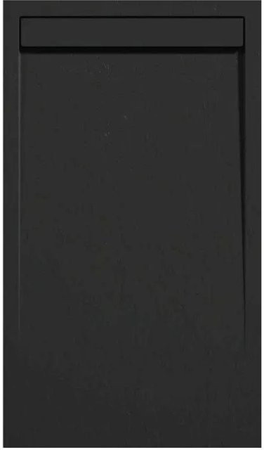 Mirlo Duschwanne Clever aus Mineralguss, rechteckig, Schwarz, B: 80 cm, L: 170 cm, Höhe: 3 cm, mit Anti-Slip-Funktion - Bild 1