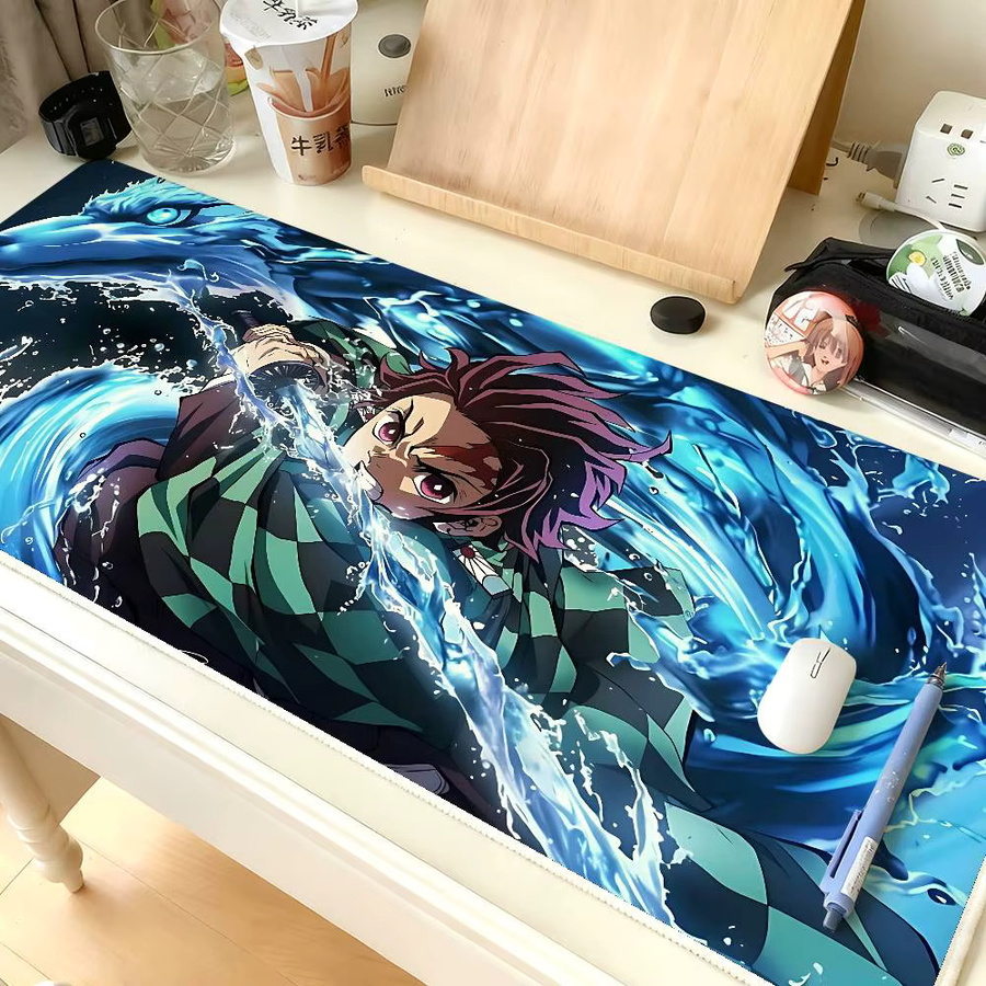 Tanjiro Kamado Mauspad mit Landschaftsdesign, bunte Schreibtischunterlage für Laptop und Tastatur - Bild 2