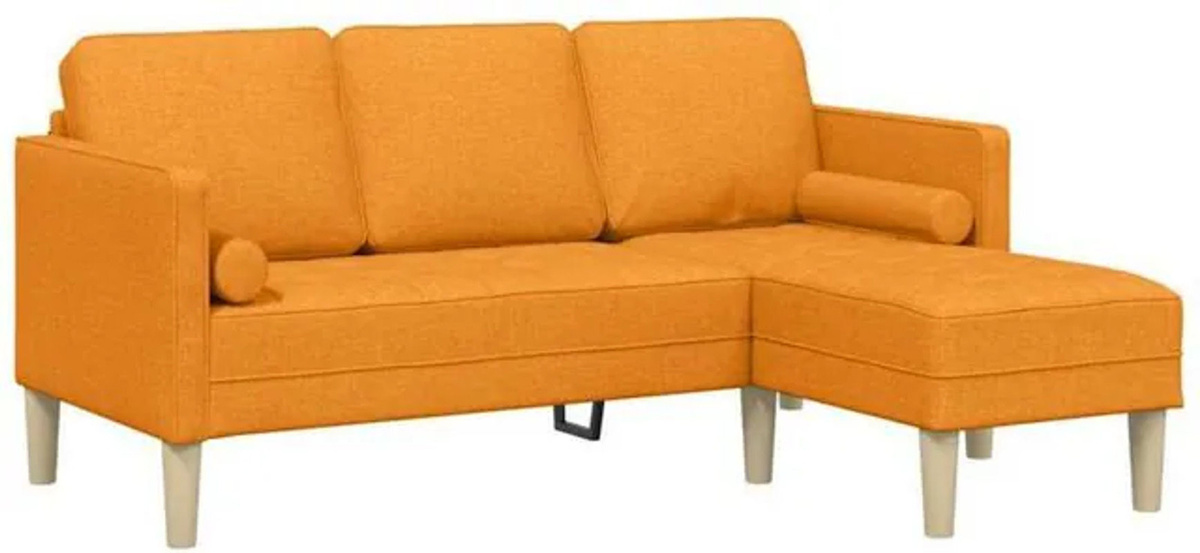 Modernes vidaXL Sofa Set 3-Sitzer aus Stoff in Gelb und Orange, wendbar, B/T/H: 173 x 131 x 67 cm - Bild 1