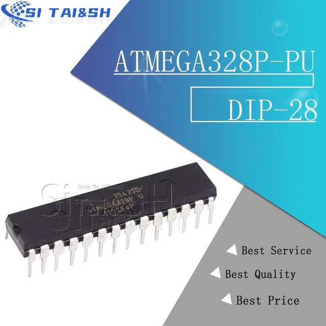 Si Tai&SH ATMEGA328P-PU Mikrocontroller IC in Schwarz, DIP-28 Gehäuse - Bild 1