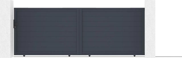 Casanoov Elektrisches Schiebetor Eiger aus Aluminium in Anthrazit und Grau mit Schiebetorantrieb Ranger C300, Breite: 400 cm, Höhe: 140 cm - Bild 1
