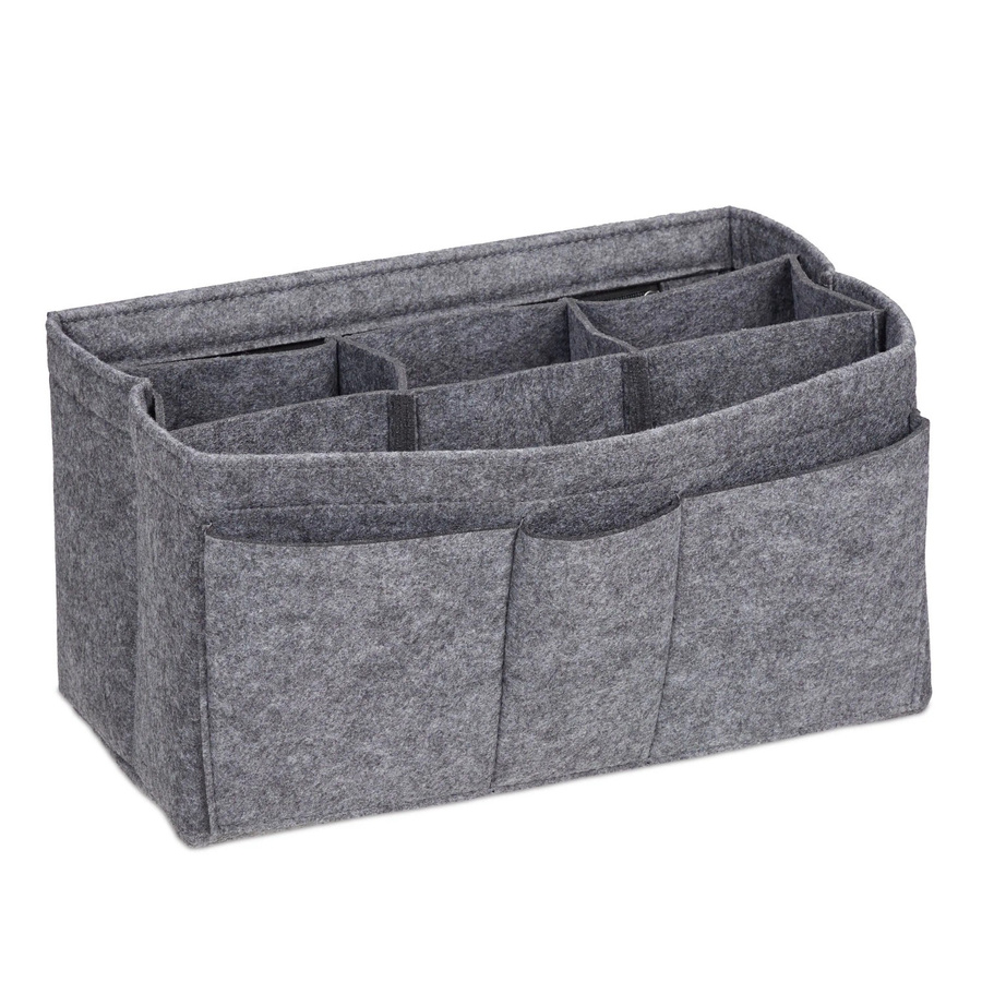 Relaxdays Taschenorganizer aus Filz in Dunkelgrau mit Fächern, B/T/H: 32 x 17,5 x 20 cm - Bild 2