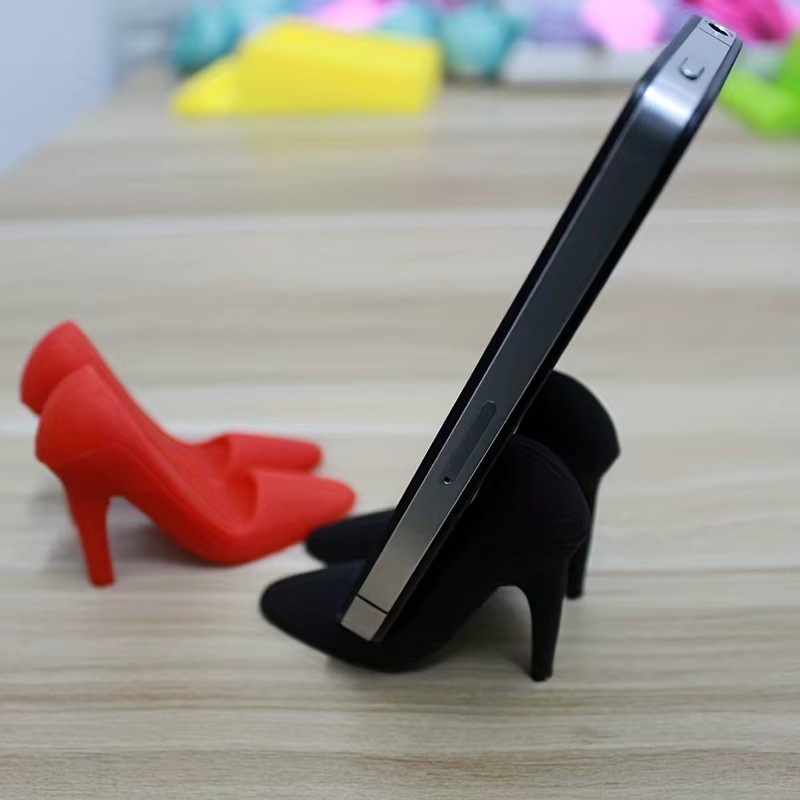 Kreativer Mini Silikon-Telefonhalter in High Heel Form, Farbe: Rot - Bild 3