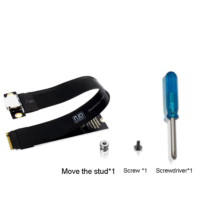T.F.SKYWINDINTL M.2 NVMe zu Oculink PCIe 4.0 x4 Erweiterungskabel SFF-8612 auf SFF-8611 für Laptop-Grafikkarten und GPU-Speicherserver, Schwarz - Bild 3
