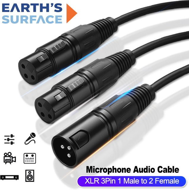OUIO XLR-Splitterkabel Y-Splitter Stecker auf Dual-Buchse in Schwarz für Verstärker und Mixer - Bild 1