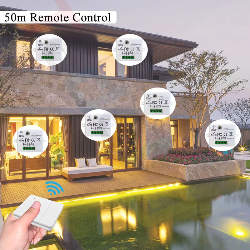 Tedeligo Kabelloser 433MHz Lichtschalter mit Fernbedienung, 1-Gang Wandschalter in Weiß, Relais-Empfänger für Lampen und LED - Bild 3