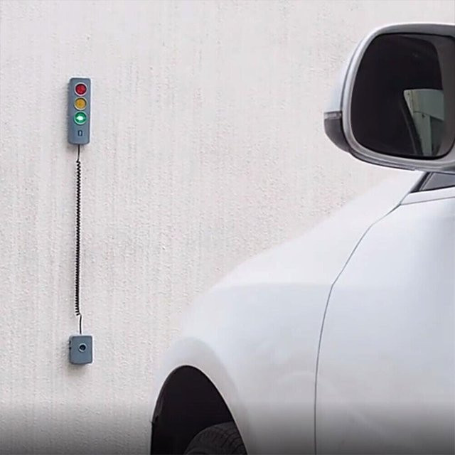 ALLOYSEED Garagensicherheitsbeleuchtung mit dreifarbigem LED-Verkehrslicht, batteriebetrieben, grau, rechteckig - Bild 1