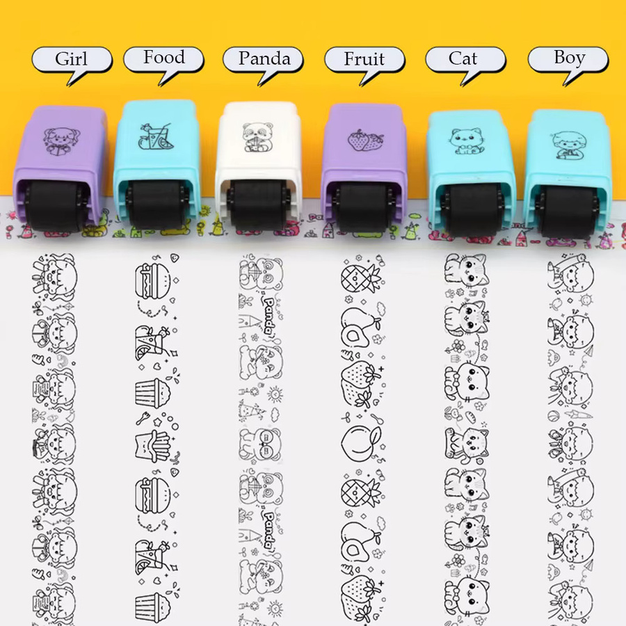 Cartoon Rollstempel mit Selbsttinte für Scrapbooking und Bastelarbeiten für Kinder und Kindergarten - Bild 2
