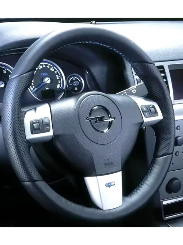 WUNHKF Perforierter Lederlenkradbezug zum Handnähen in Schwarz für Opel Astra Borant (2006-2008) - Bild 4