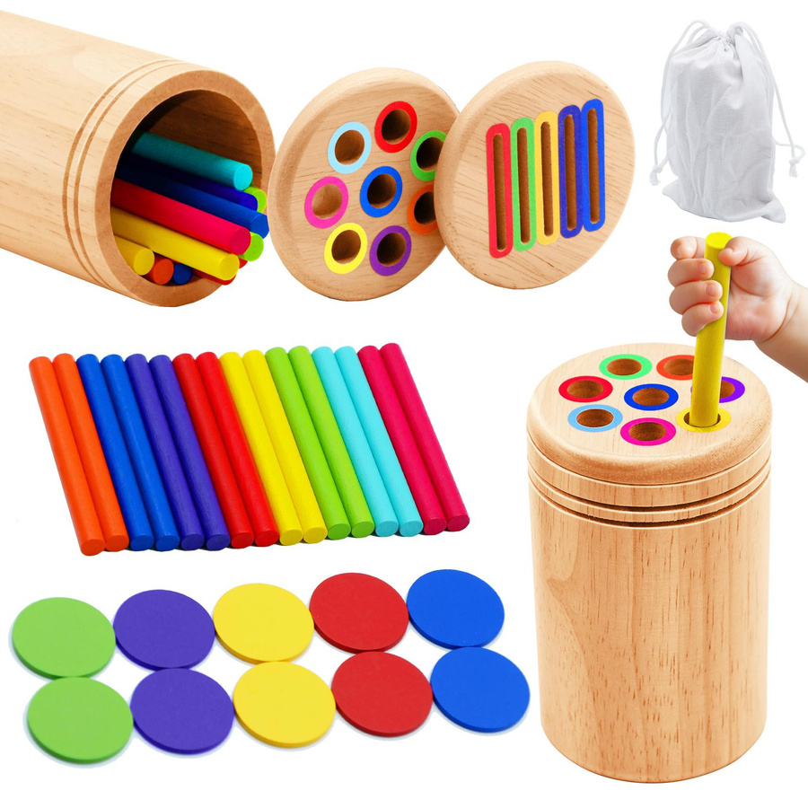 Yiran toy Münz- & Farbensortier-Spielzeug Holz Farbsortierung ab 3 Jahren - Bild 3