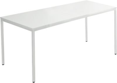 Schäfer Shop Pure Stahlrohrtisch in Lichtgrau, Rechteck mit Quadratrohrfuß, B: 140 cm, T: 70 cm, H: 72 cm - Bild 1