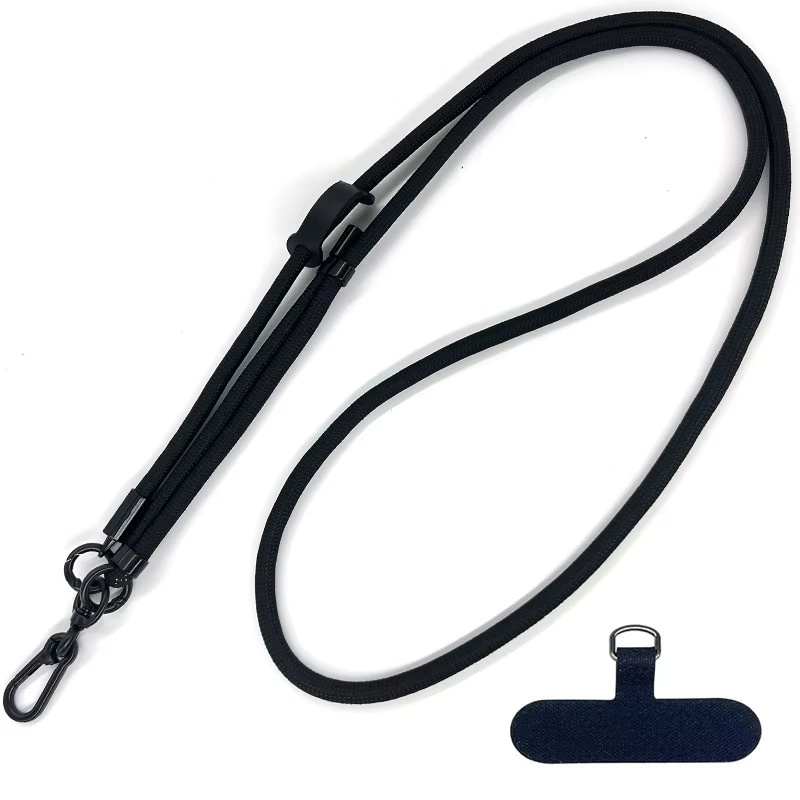 Universal Crossbody Telefon Lanyard aus Nylon in Schwarz, 150 cm Länge, abnehmbares Rundseil für Kamera und Schlüsselbund - Bild 4