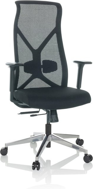 hjh OFFICE Profi Bürostuhl AZURRO in Schwarz mit Stoffsitzfläche, Netzstoff und Armlehnen - Bild 1