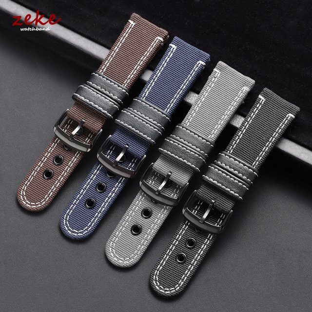 Uhrenarmband Segeltuch, Textil/NATO, Schwarz, Herren - Bild 1