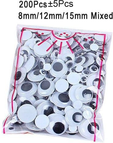 Yiran bag Wackelaugen selbstklebend Bastelzubehör 100-teiliges Set - Bild 1
