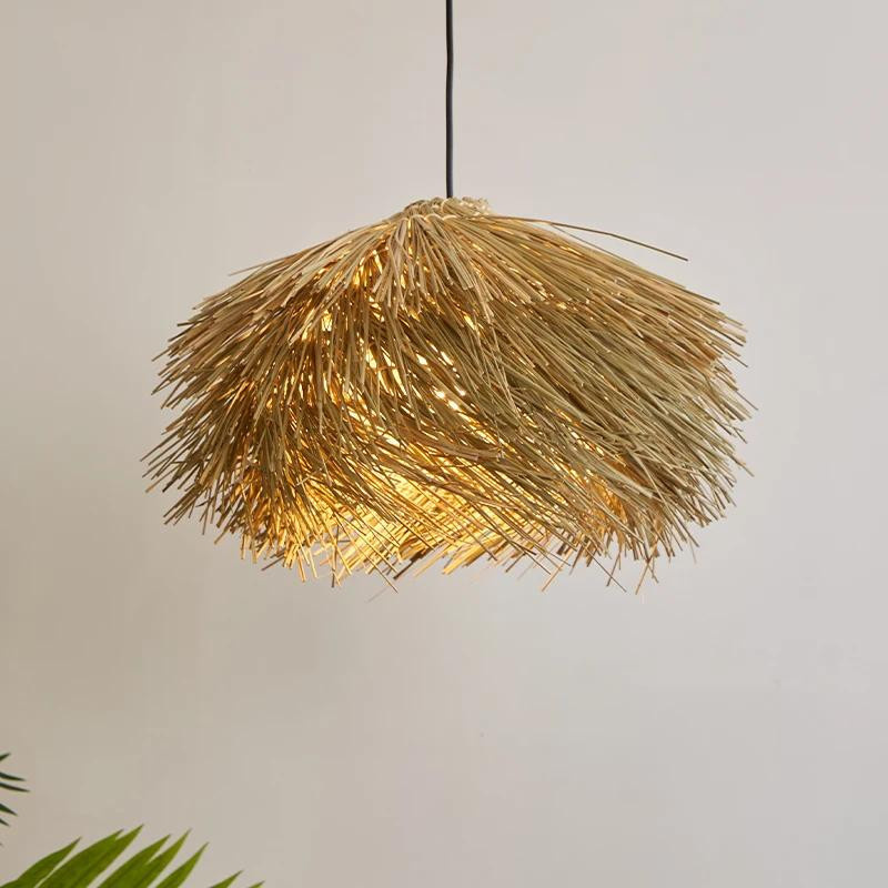 Yuda Lighting Handgewebte Rattan-Hängelampe in Braun mit Durchmesser: 40 cm - Bild 2
