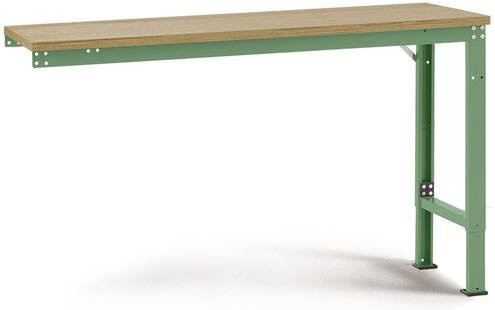 Manuflex Arbeits-Anbautisch UNIVERSAL Spezial mit Multiplexplatte, Resedagrün, B/T/H: 150 x 100 x 72,2-102,2 cm - Bild 1