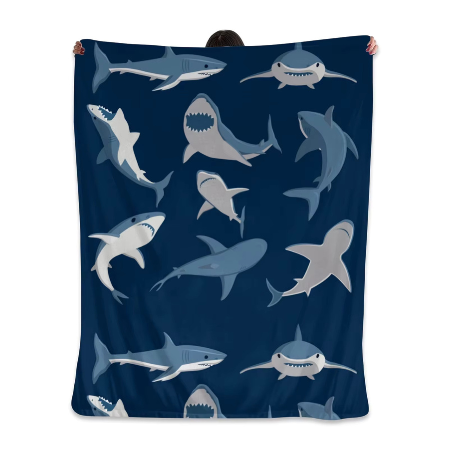 Shark Soft Flanell Decke in Blau für Unisex - Bild 5