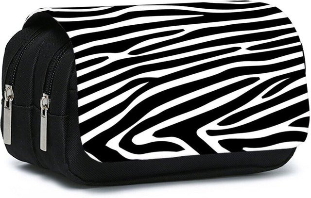 Fancy Style Studio Doppellagiges Klapp-Federmäppchen mit Tierstruktur-Druck in Multicolour - Bild 1