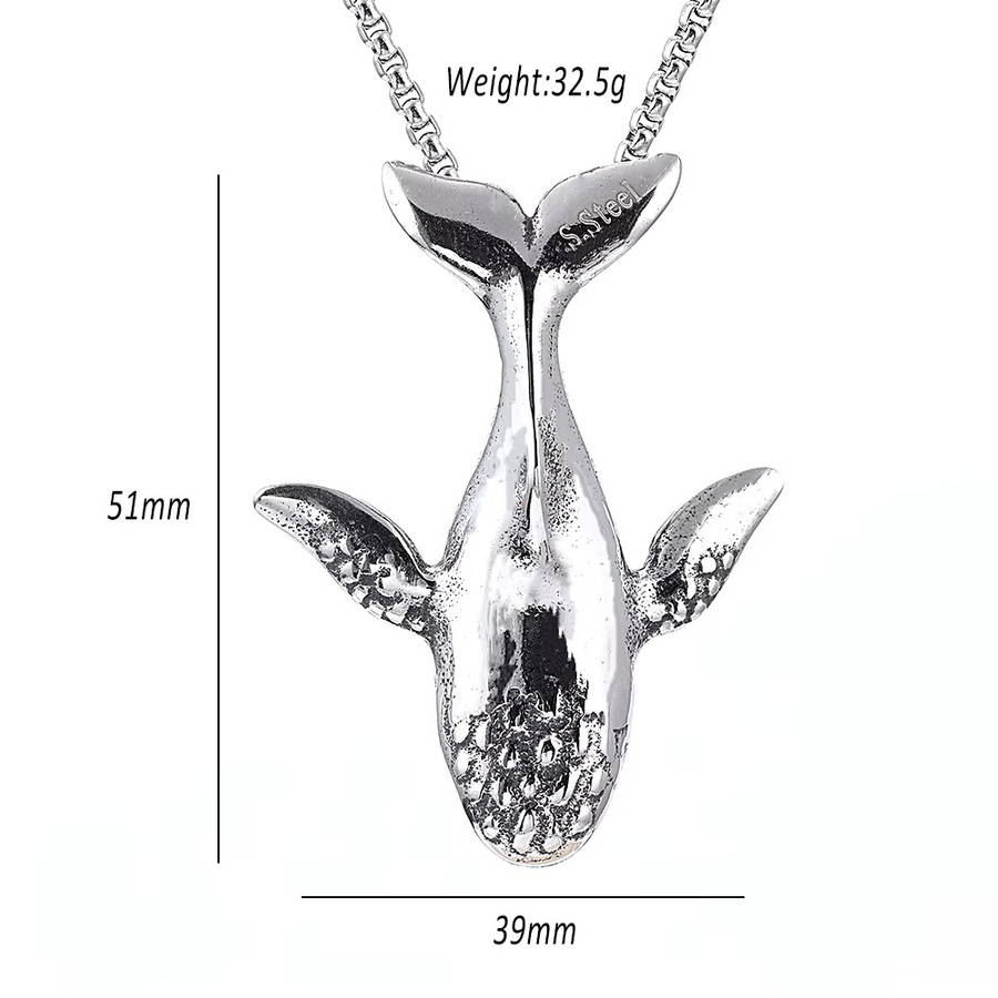 NORTHMAN Halskette, Whale Anhänger, Edelstahl, Silber, Unisex - Bild 3