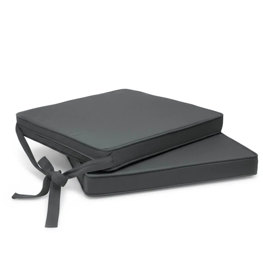 Beautissu Loft SK Stuhlkissen 2er Set Graphitgrau B: 45 cm, T: 40 cm, H: 5 cm - Bild 2