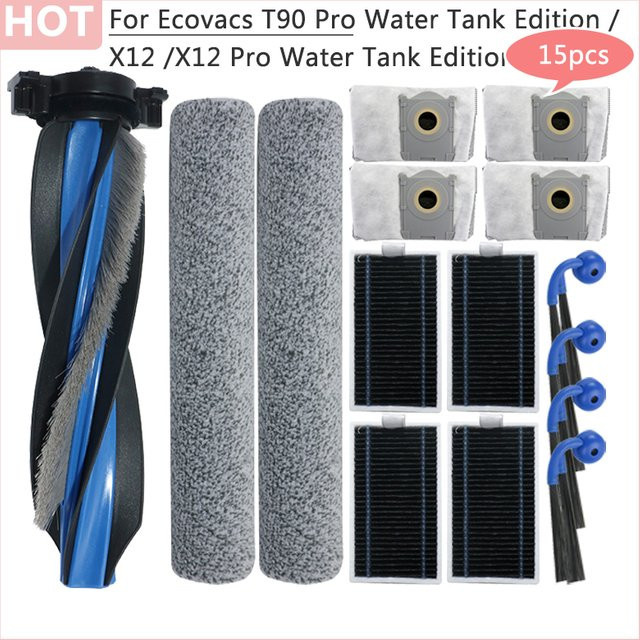 Ecovacs Ersatzteil-Set für T90 Pro Water Tank Edition und X12 Pro Water Tank Edition mit Seitenbürsten, Filtern, Rollmopps und Staubbeuteln in Multicolour - Bild 1