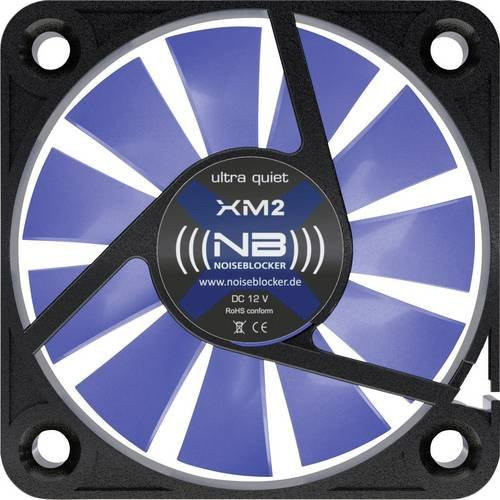 NoiseBlocker BlackSilent XM-2 PC-Gehäuse-Lüfter Schwarz und Blau (transparent), B x H x T: 40 x 40 x 10 mm - Bild 1