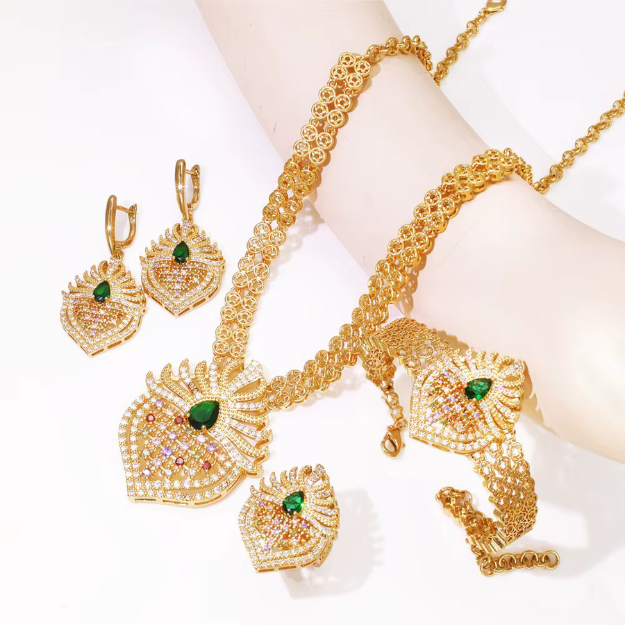 GZJPEI Schmuck-Set, Weiß, Zirkonia, Kristall, Damen - Bild 2