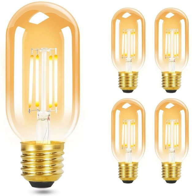 NETTLIFE LED Leuchtmittel Retro Filament aus Glas, E27, Warmweiß, Transparent, 4er-Set - Bild 1