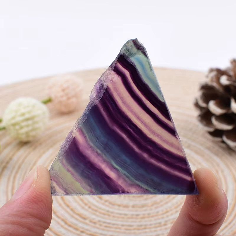 RYCRYSTAL Natürlicher bunter Fluorit Polierter Stein als Heilstein und Reiki-Kristall Ornament zur Heimdekoration - Bild 3
