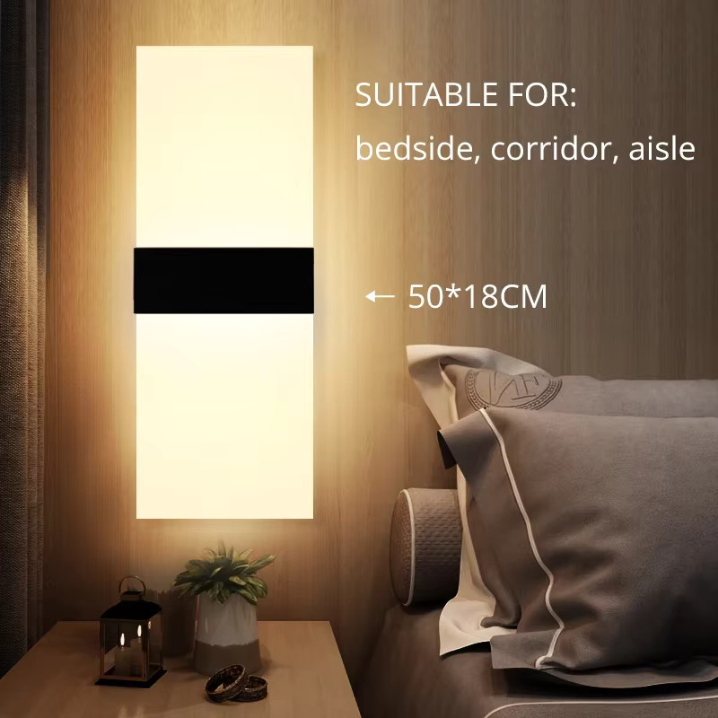 LED Acryl Wandleuchte in Weiß mit warmweißem Licht für Wohnzimmer, Korridor und Schlafzimmer - Bild 2
