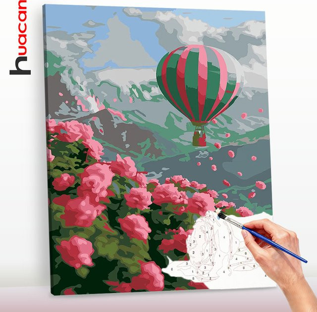 Huacan Heißluftballon-Malset nach Zahlen, Ölgemälde, ab 14 Jahren - Bild 1