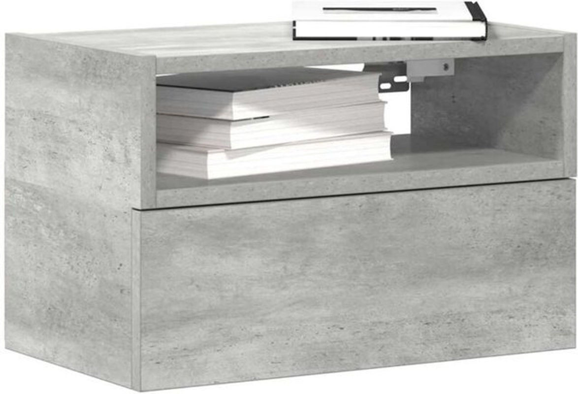 Vidaxl Wand-Nachttische 2er-Set in Betongrau, Modernes Design aus Holzwerkstoff und Beton, B/T/H: 45 x 26 x 28,5 cm - Bild 1