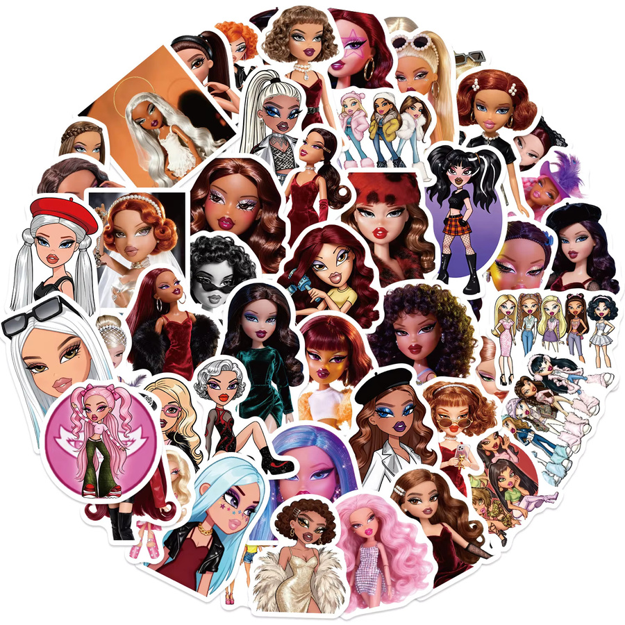 Bratz, Cartoon Bratz Puppen Graffiti Aufkleber, 50-teiliges Set, multicolour - Bild 2