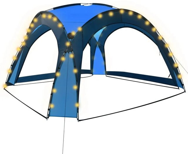 vidaXL Partyzelt mit LED und 4 Seitenwänden Blau B/T/H: 3,6 x 3,6 x 2,3 m - Bild 1