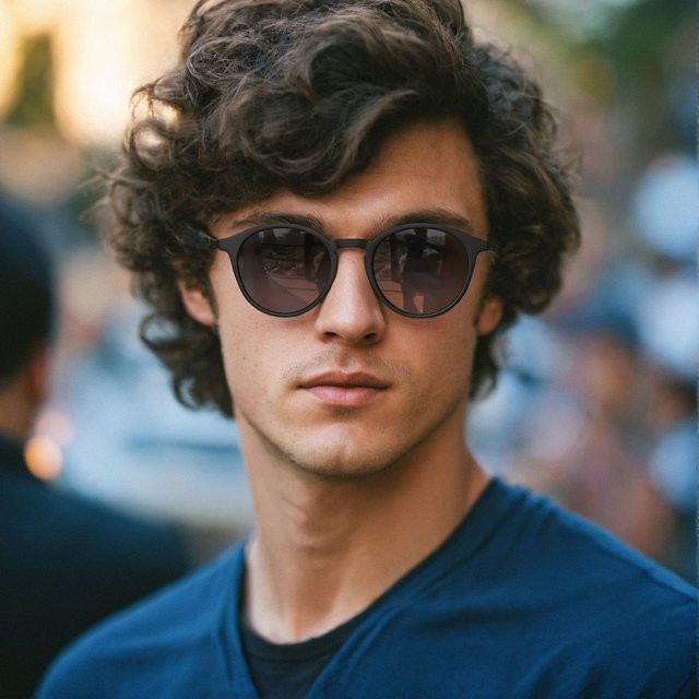 ZENOTTIC Sonnenbrille, Vollrand, rund, Kunststoff, Schwarz, Unisex - Bild 1