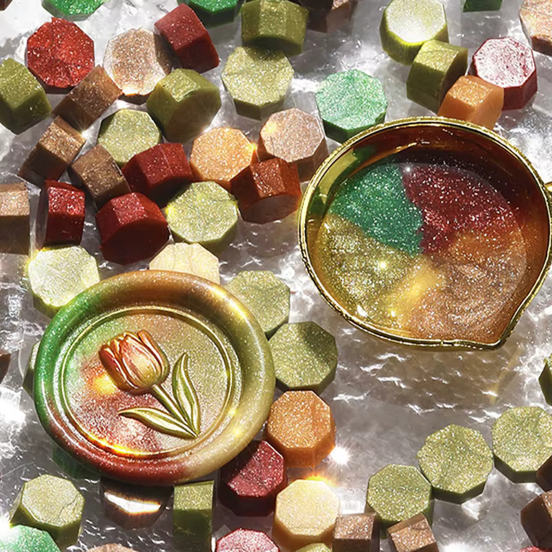 100 Stück Glitzer-Wachsperlen zum Siegeln für Umschläge und DIY-Projekte in Multicolour - Bild 3