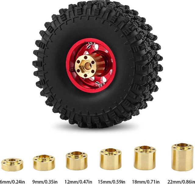 Meep Radnaben-Hex-Hubs 1,9 2,2 Zoll Breit Gewichtserhöhung, Schwarz Gold, Zubehör - Bild 1