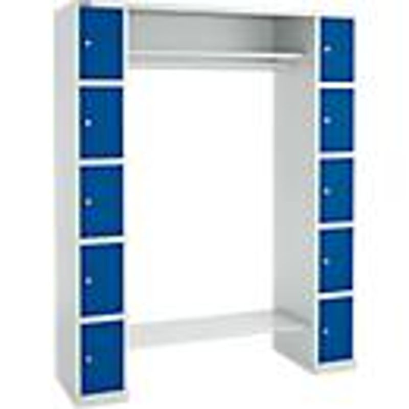 Schäfer Shop Select Schließfachgarderobe mit Hutablage und Kleiderstange, B/T/H: 156,5 x 50,0 x 195,0 cm, lichtgrau/enzianblau - Bild 3