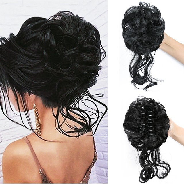 Lansa Synthetischer Chignon Messy Bun Claw Clip-in-Haarteil, Damen - Bild 1
