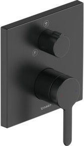Duravit Fertigmontageset C.1 UP-Br.-EHM mit Umstellventil, eckig, schwarz - Bild 1