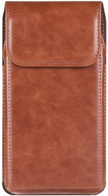 Huangkundesign Leder-Handyhülle mit Gürtelclip für 7,2 Inch Smartphones in Hellbraun - Bild 1