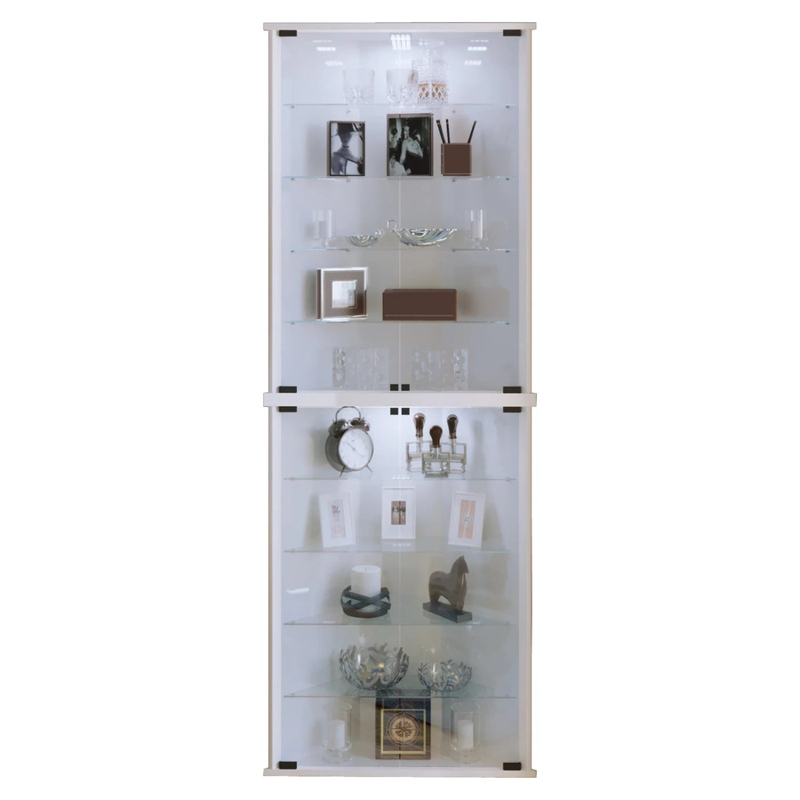 VCM Eckvitrine Vecko Maxi in Weiß mit ESG-Sicherheitsglas und 2 Glastüren, H x B x T: 176 x 67 x 23 cm - Bild 3