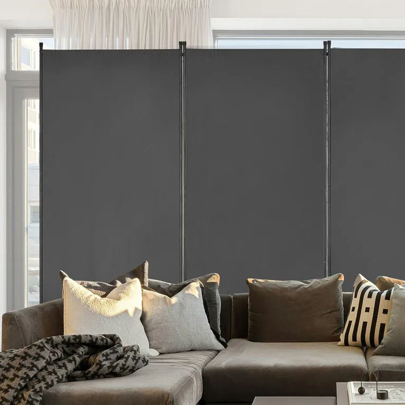 Buying Solutions MB Raumteiler mit 3 Paneelen aus Metall und Textil in Grau, freistehend und minimalistisch - Bild 11