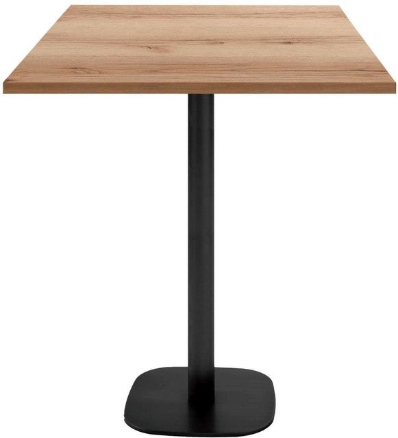 RestooTab Stehtisch Round quadratisch in Eiche Natur und Schwarz, B/T/H: 70 x 70 x 113 cm - Bild 1