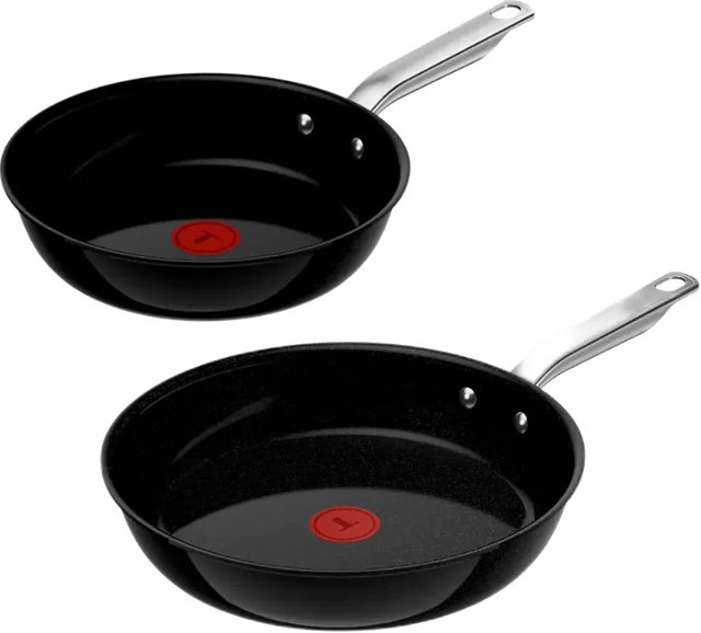 Tefal Experience Ceram Fusion Core Induktion Bratpfannenset 2-teilig, Schwarz, Keramikbeschichtung - Bild 1