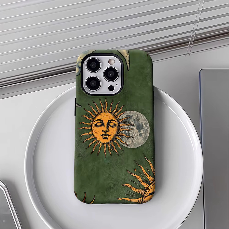 Potdemiel Handyhülle Celestial Whispers für iPhone 17 16 15 14 13 Pro Max Plus, robuste Einzel- und Doppelschicht-Schutzhülle, Farbe: Grün - Bild 4